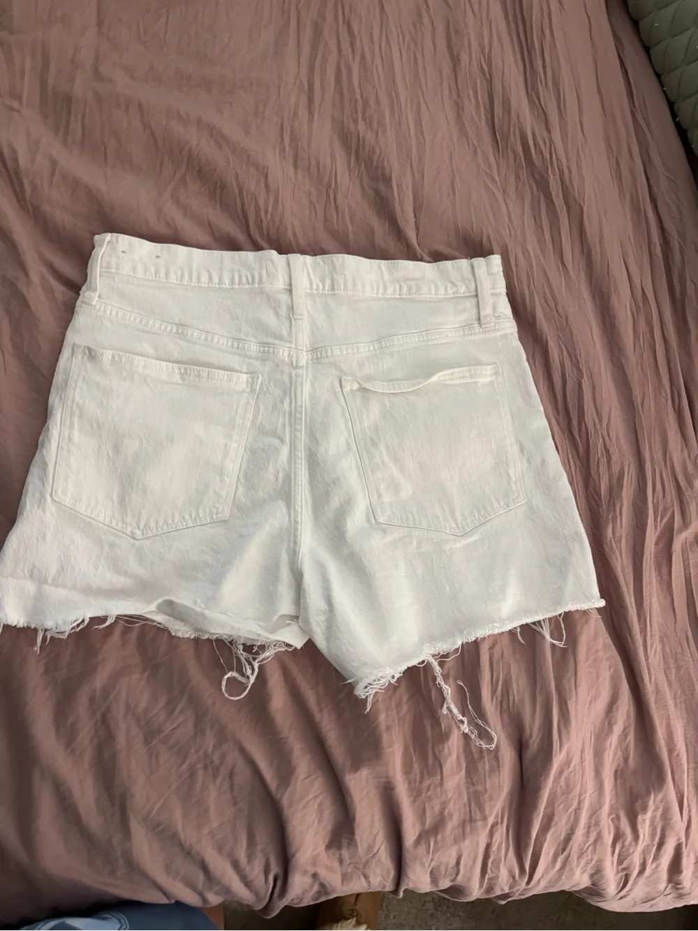 Madewell White Raw-Hem Denim Shorts